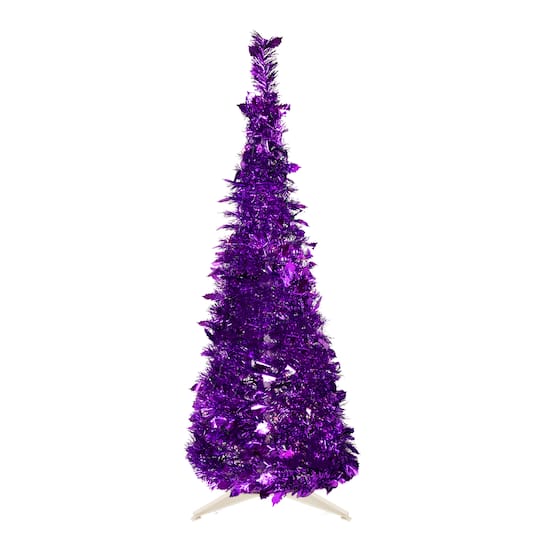 4Ft Unlit Purple Tinsel Pop-Up Artificial Christmas Tree By Northlight | 4 ft | Michaels®